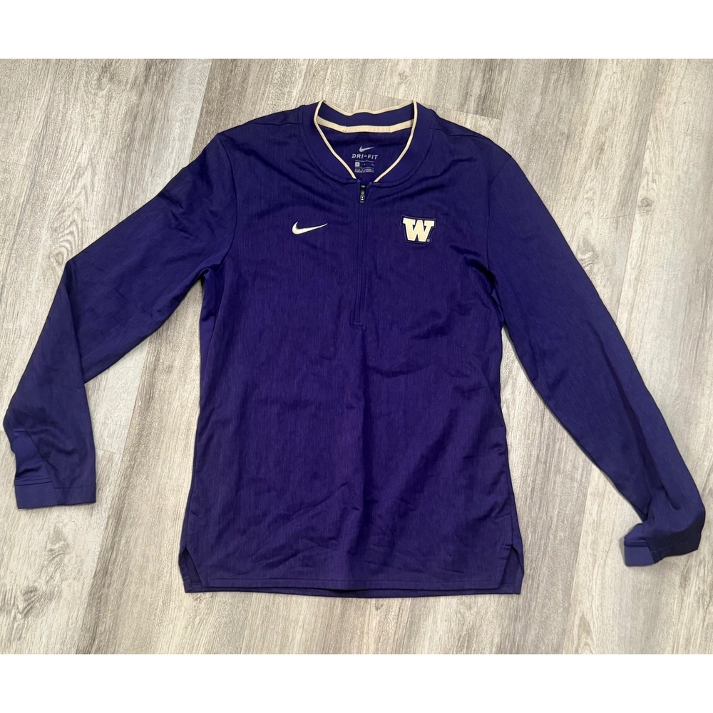 Nike Washington Huskies Dri-FIT Quarter Zip Pullover Purple Mens Small S